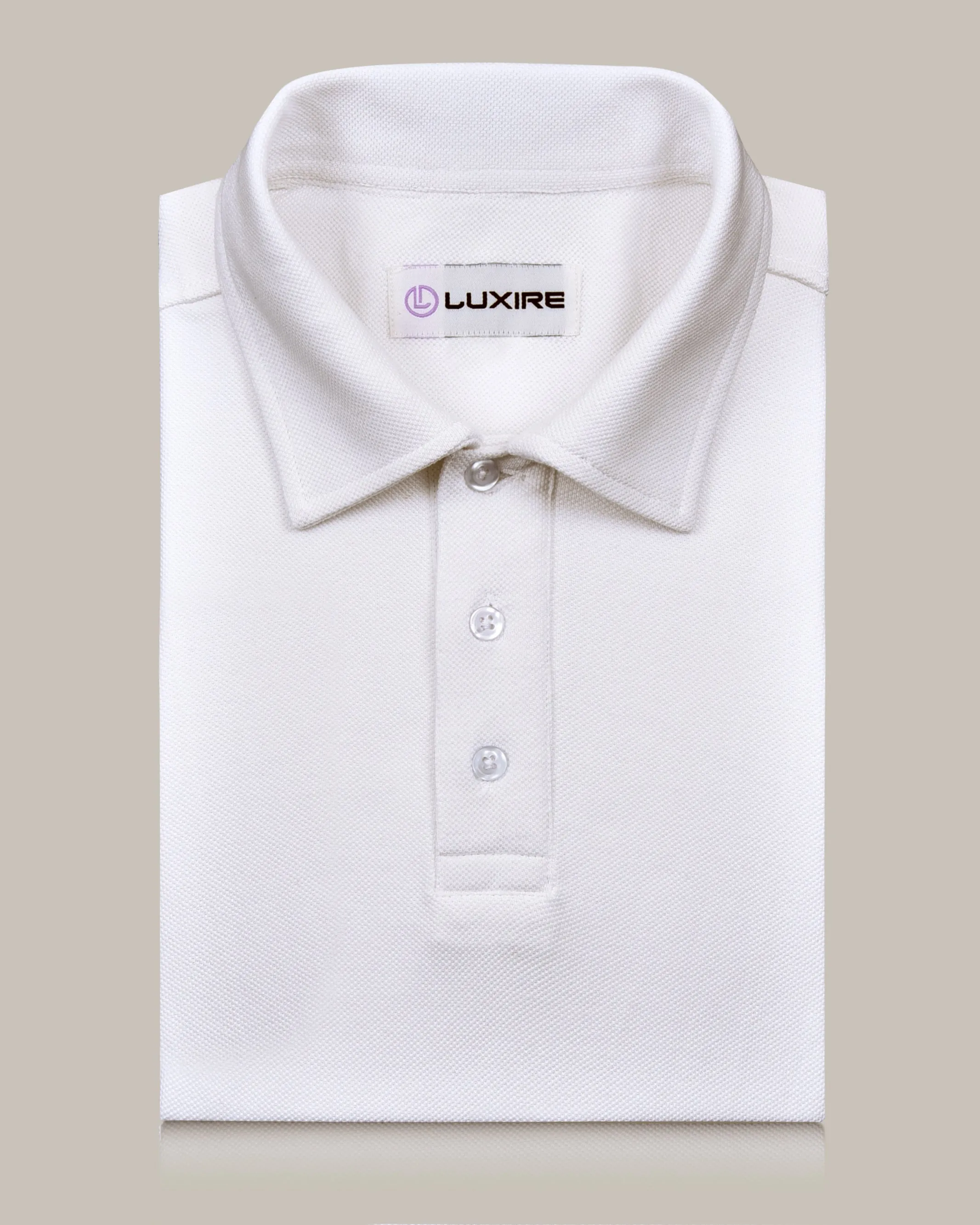 EZS Aria White Polo Colorfast Technology Double Layer Shoulder