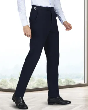 Navy Wool Flannel Pant High Durability Stitching All-Day Wear
