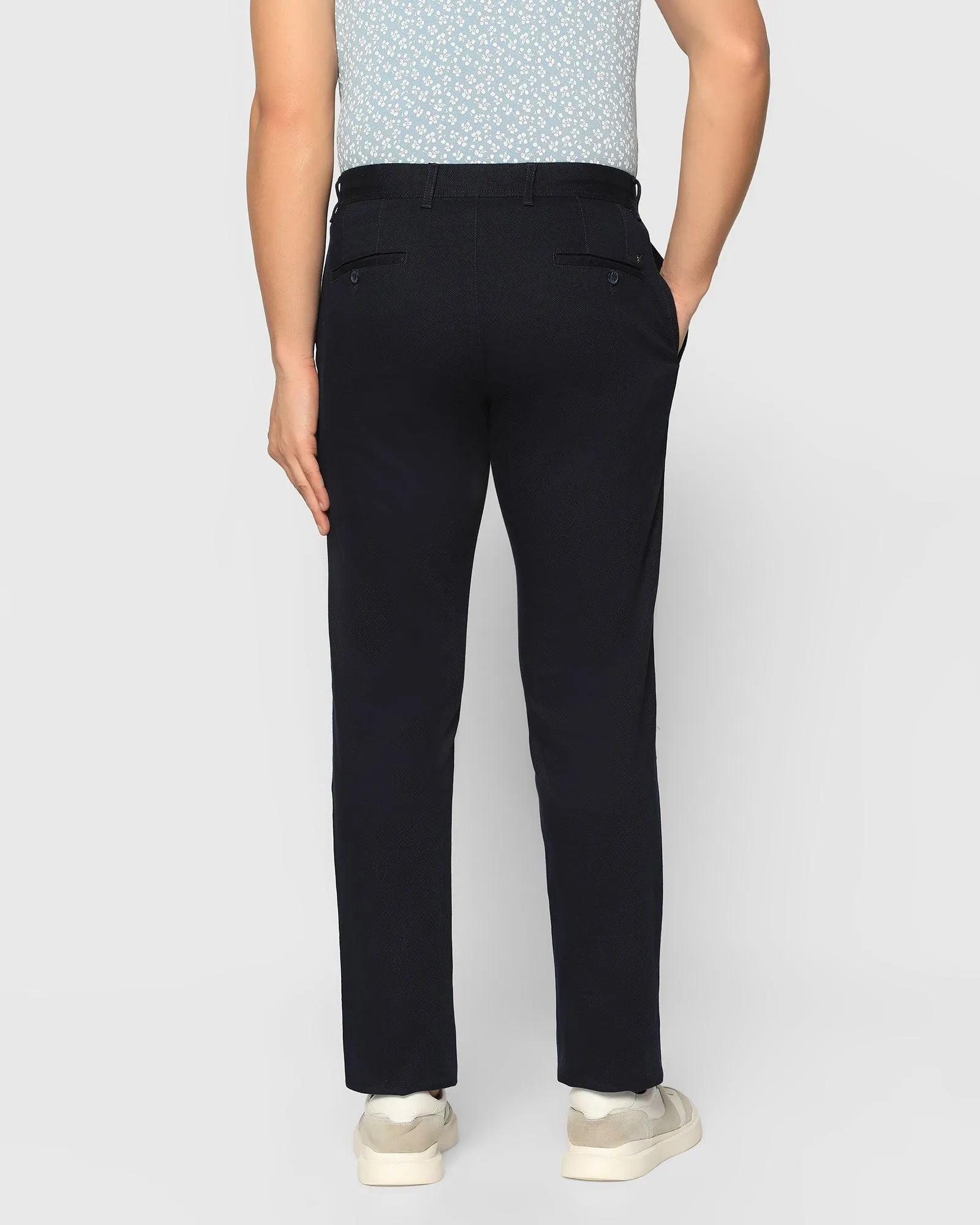 Slim Comfort B-95 Casual Navy Textured Khakis - Kurt Abrasion Resistant Surface