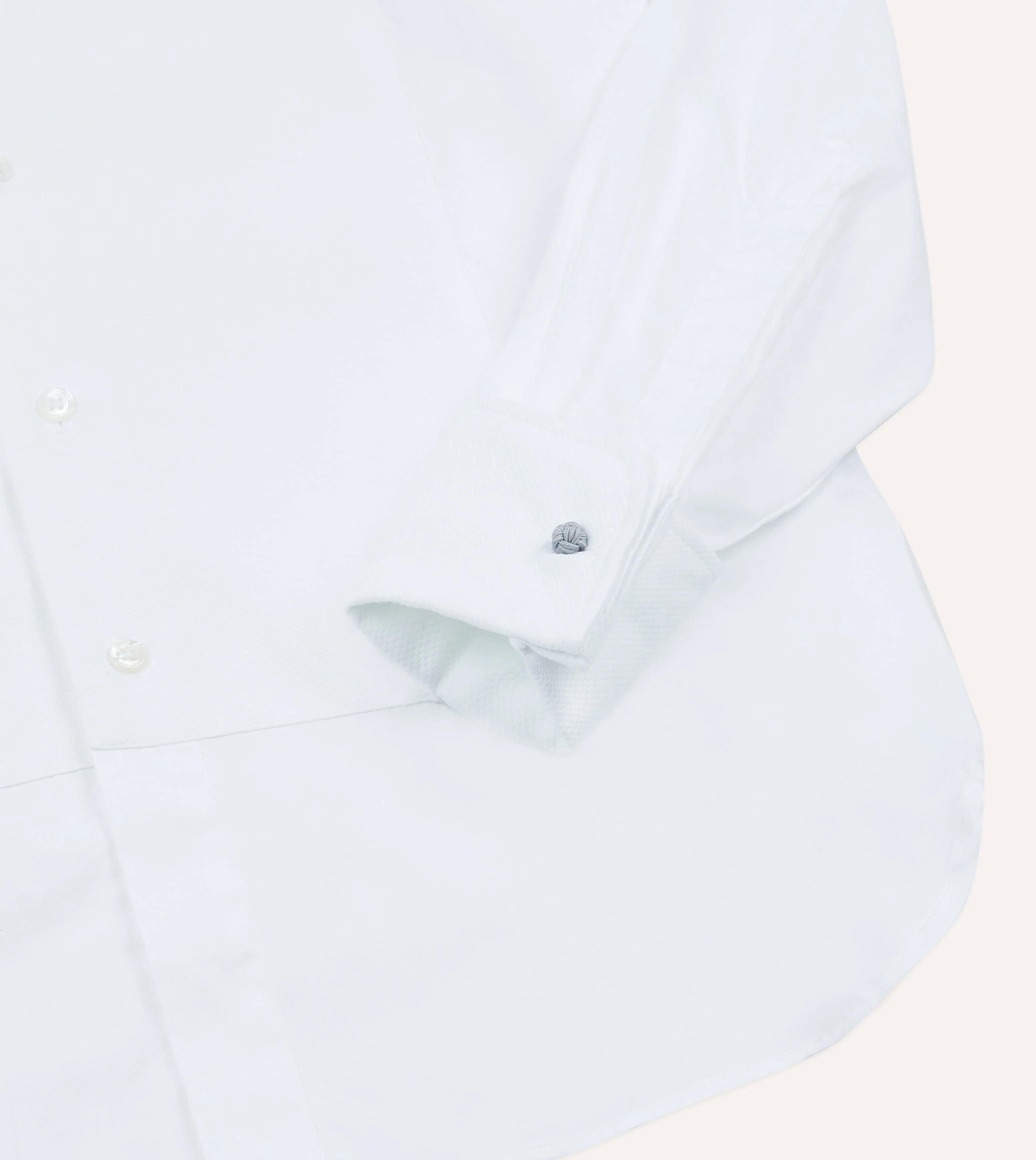 Non Iron Fabric White Cotton Bib Front Dinner Shirt