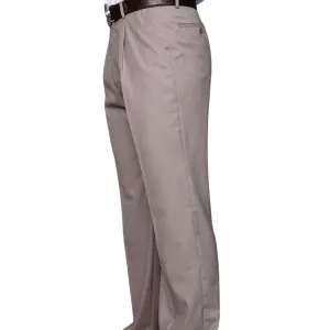 Dubhe Collection: Tan Pleated Wool Pants Slim Waist Tight Cut