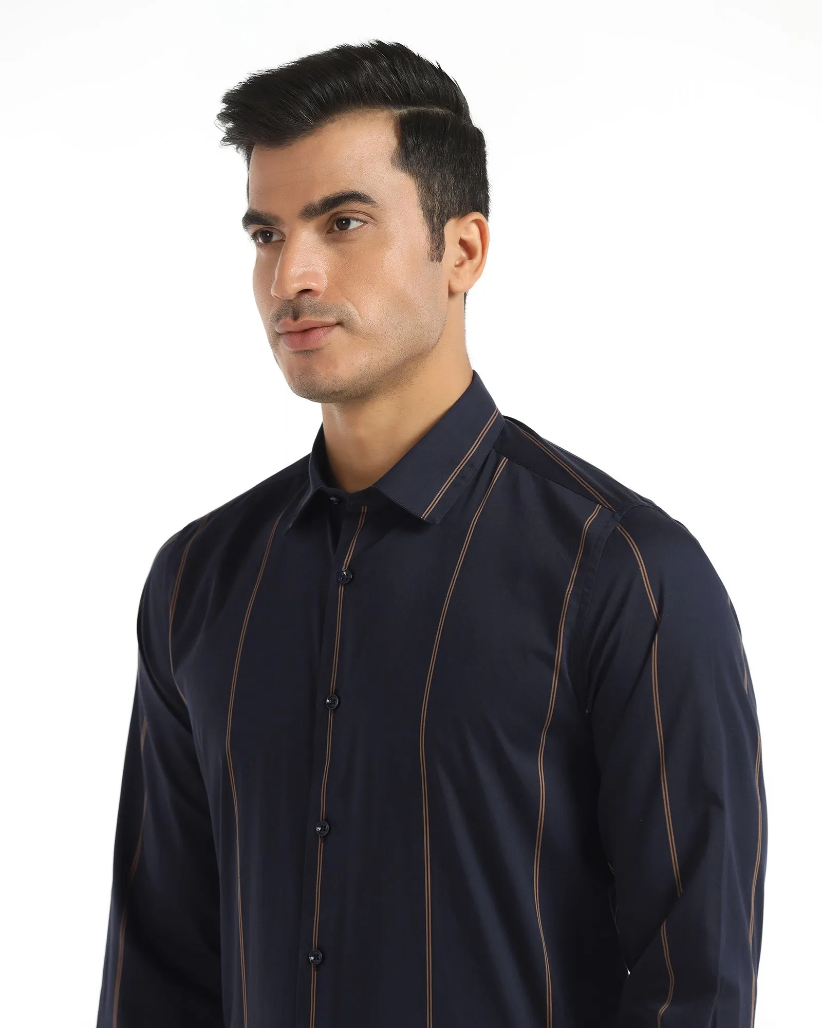 Formal Navy Stripe Shirt - Swing Exclusive Collection
