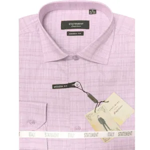 Sedna Collection: High-Quality Pink Self-Textured Modern Fit Men's Dress Shirt Festival Fashion