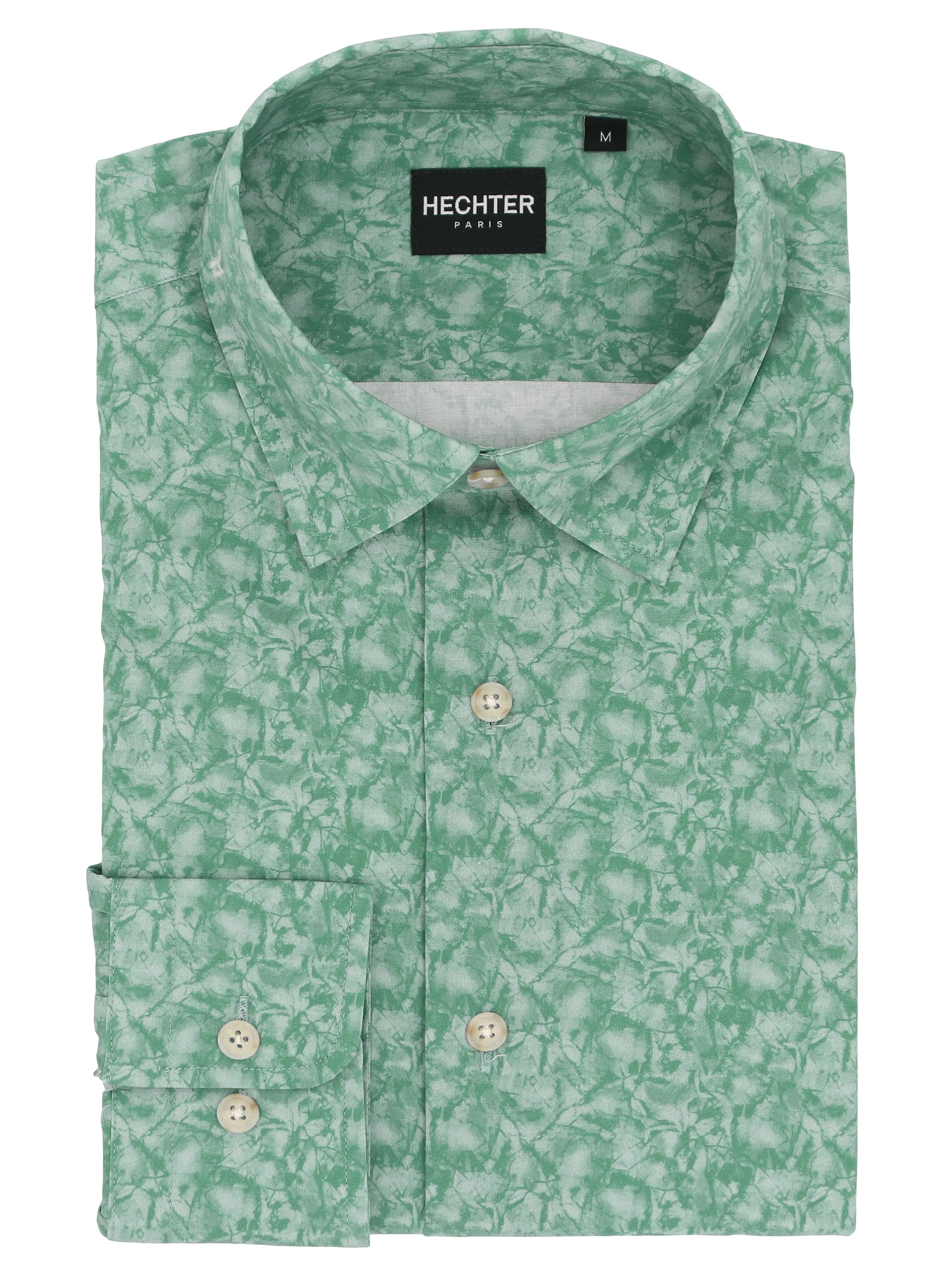 Quick Dry Technology Liberty Casual Green Leaf Print Shirt