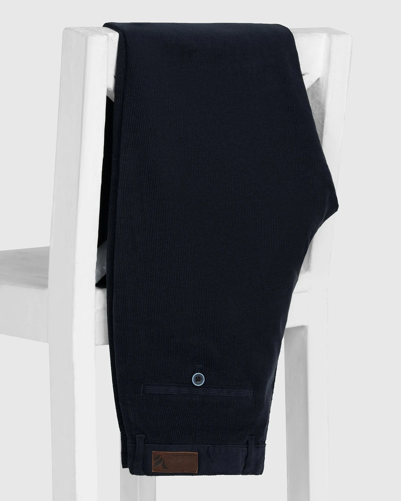 StaticResistantMaterial stain resistant coating B-98 Casual Navy Textured Khakis - Kang