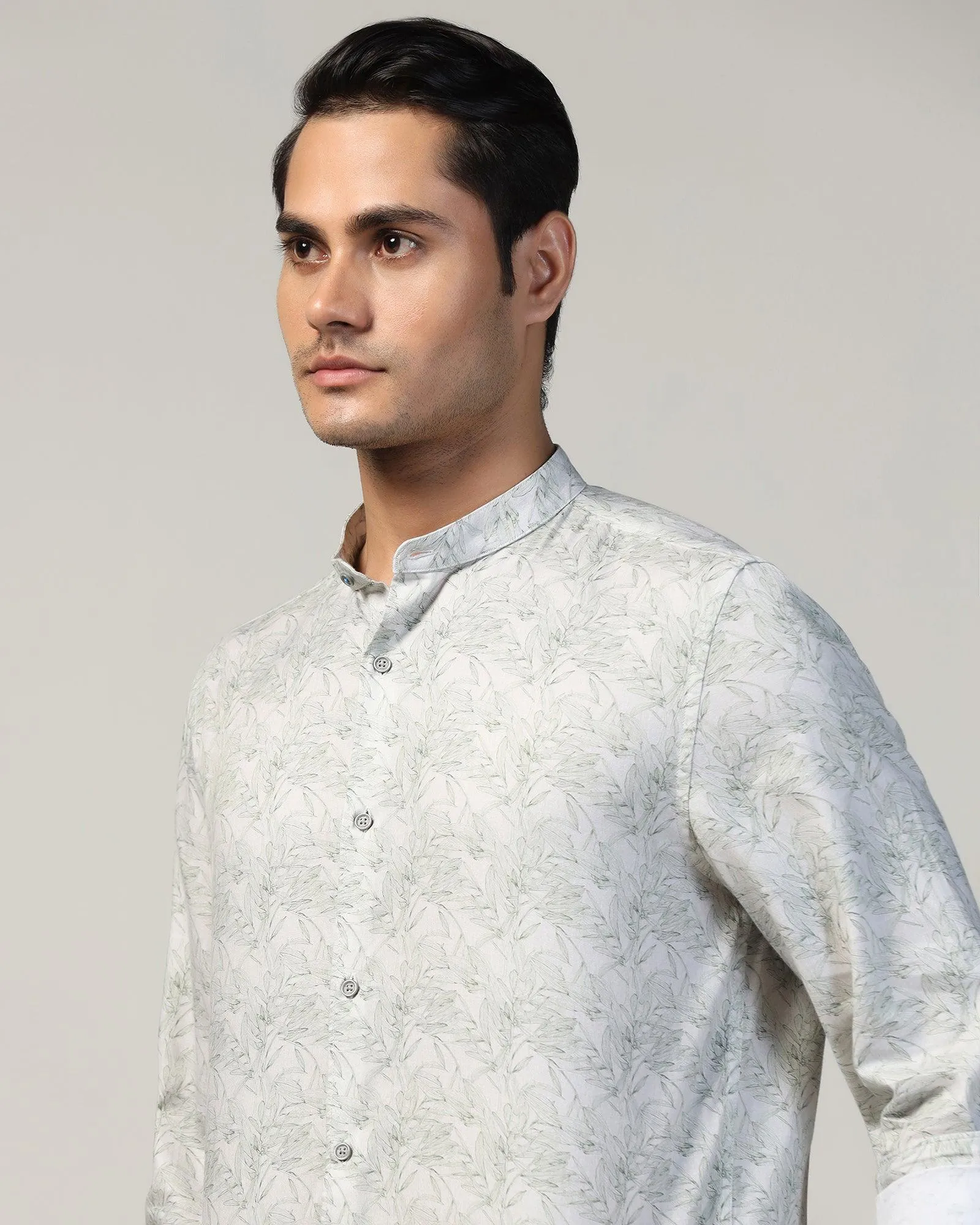 birthday party Non Restrictive Armhole Casual Green Printed Shirt - Hazel