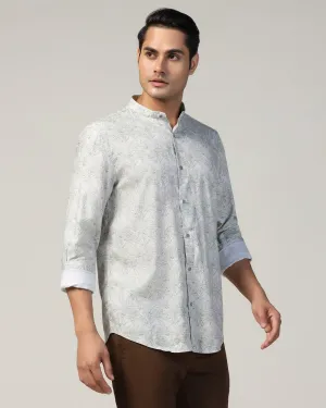 Casual Green Printed Shirt - Hazel natural fiber Evening Elegance