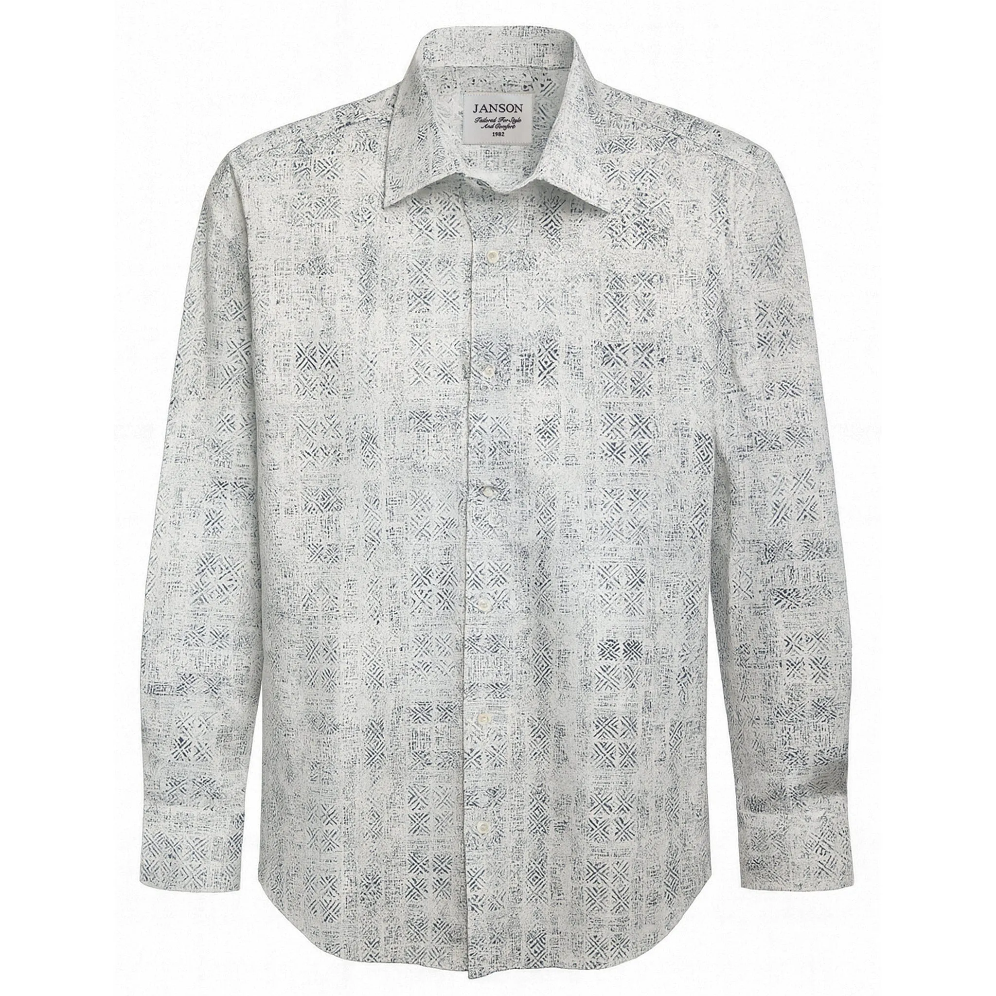 Janson Sport Shirt-100% Cotton Satin Finish, European Made Beach Attire Night Out