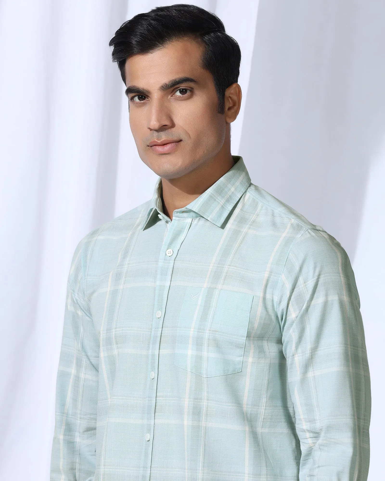 Casual Green Check Shirt - Revon Standalone Option