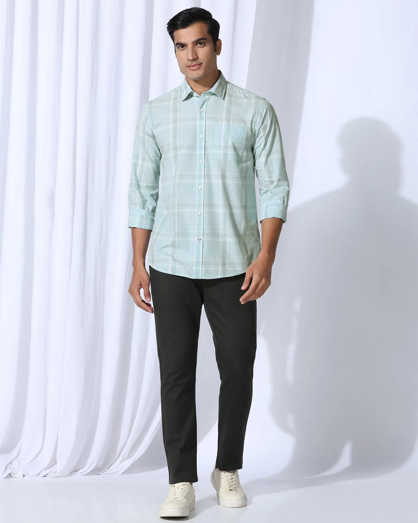 Casual Green Check Shirt - Revon Wardrobe Must-Have