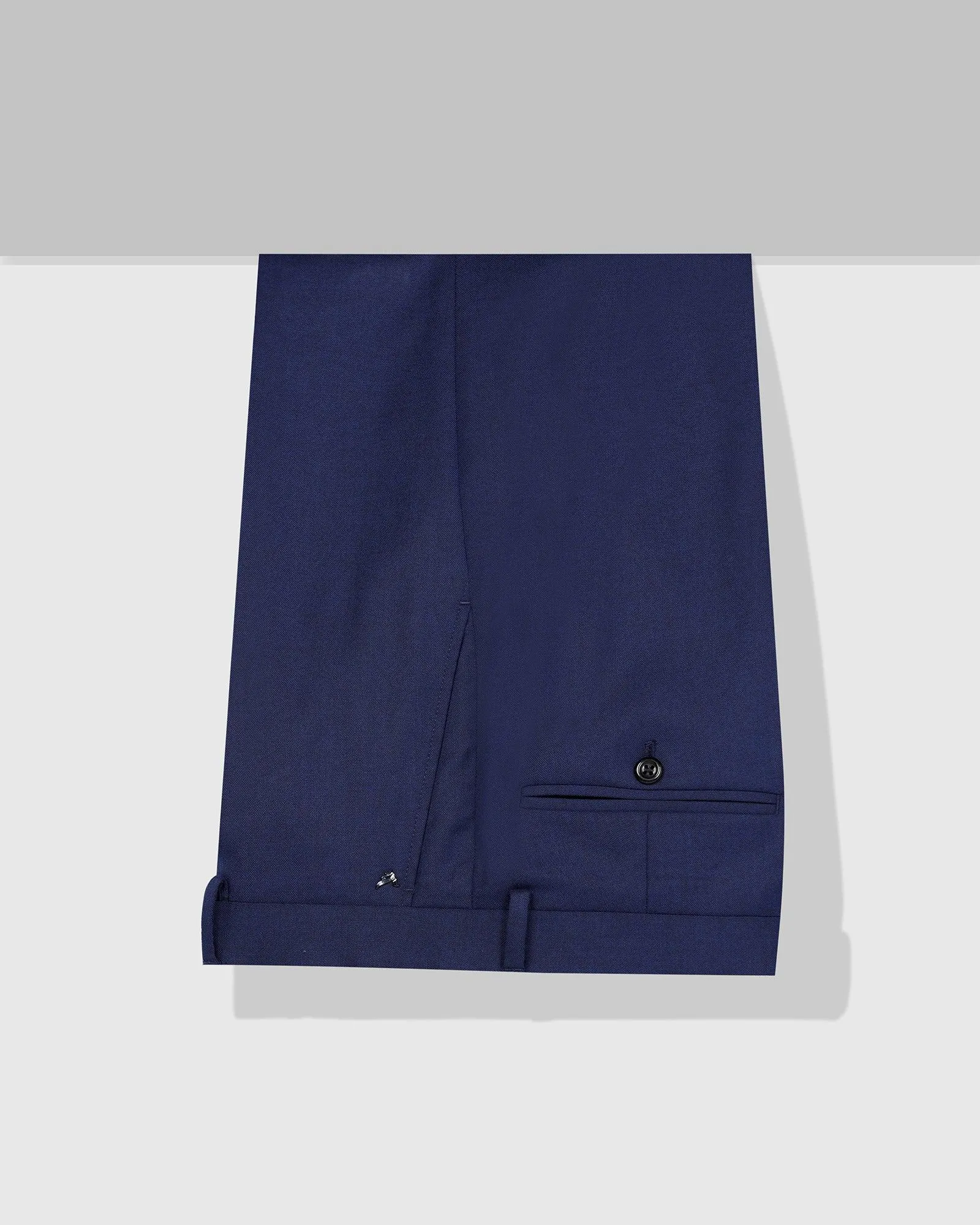 Easy Care Fabric Finish BreathableFabric Slim Comfort B-95 Formal Blue Solid Trouser - Kenva