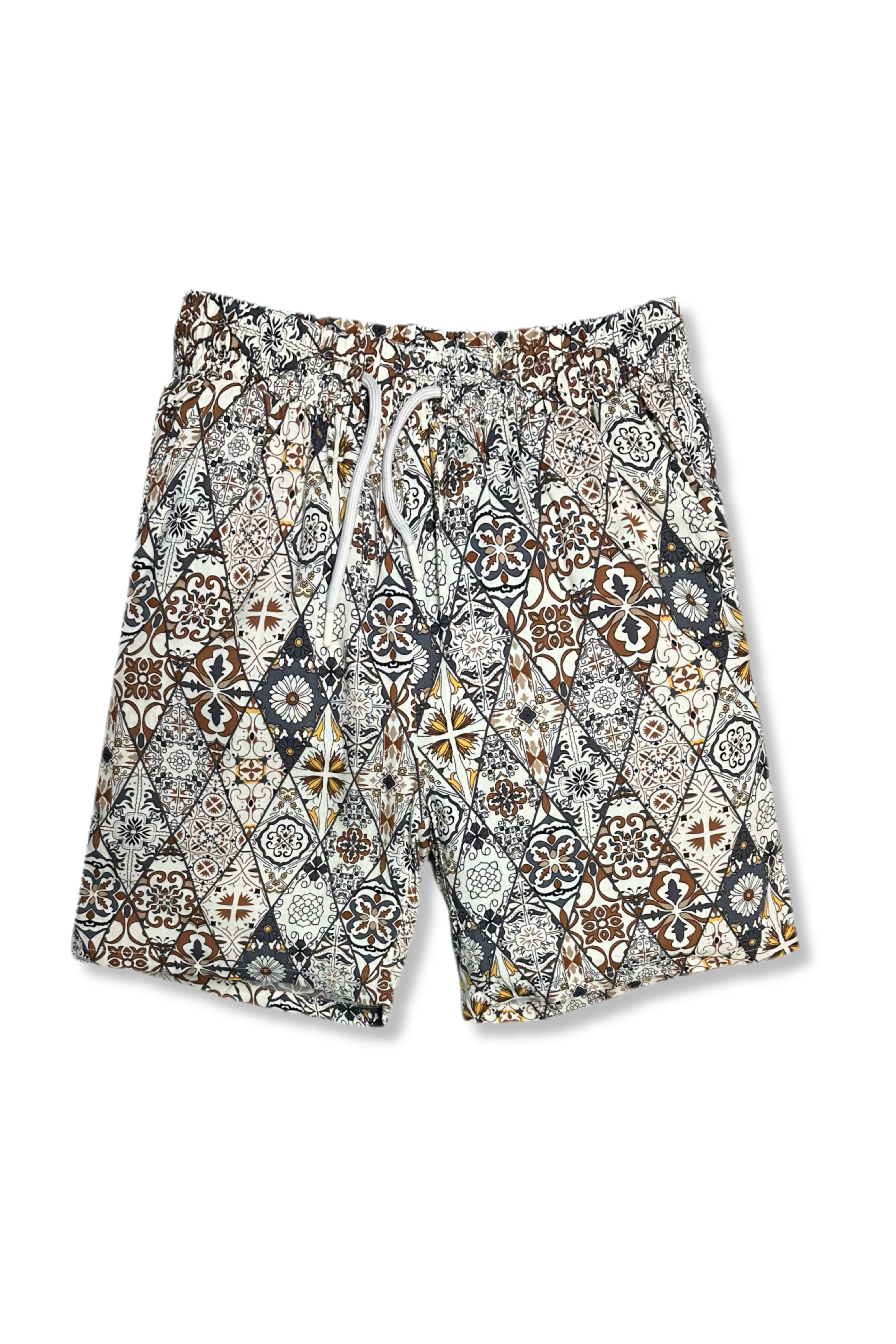 Taborne Tropical Drawstring Shorts MoistureWickingLining