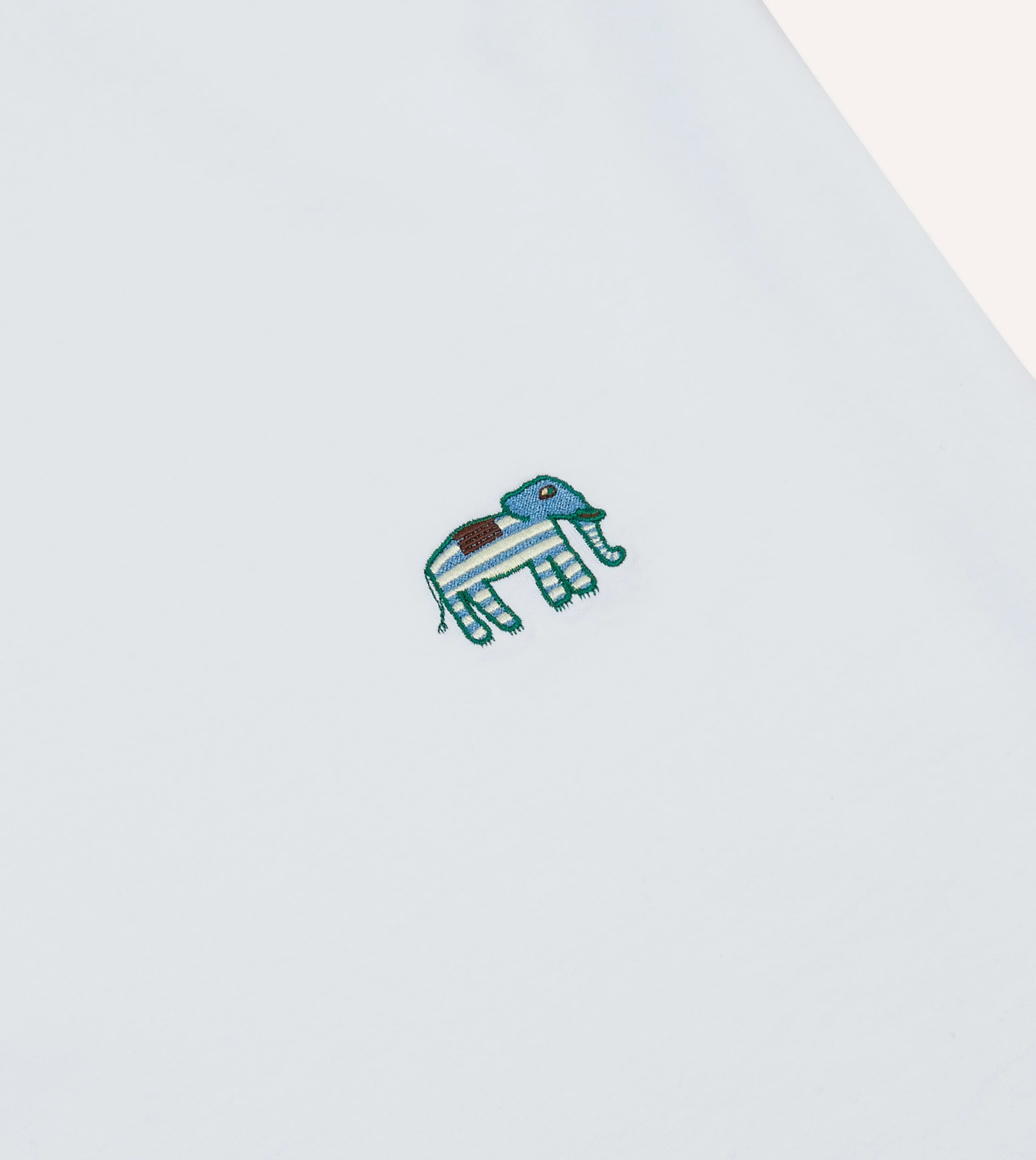 UPF Rated Fabric Bold Comfort White Elephant Embroidered Crew Neck Hiking T-Shirt