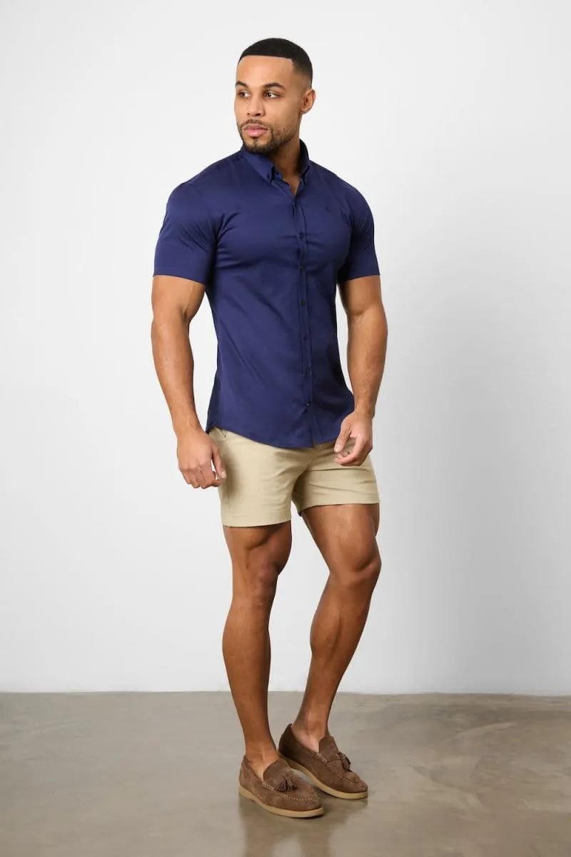 Athletic Fit Short Sleeve Signature Shirt in French Navy Workwear Approved