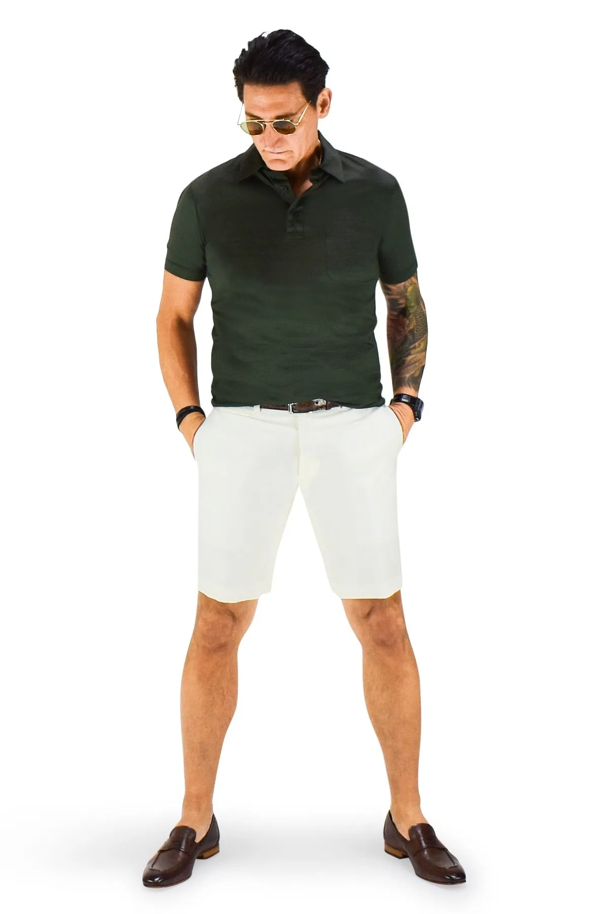 David August Off White Summer Wool Linen Shorts - Cut-to-Order Waterproof Feature homecoming