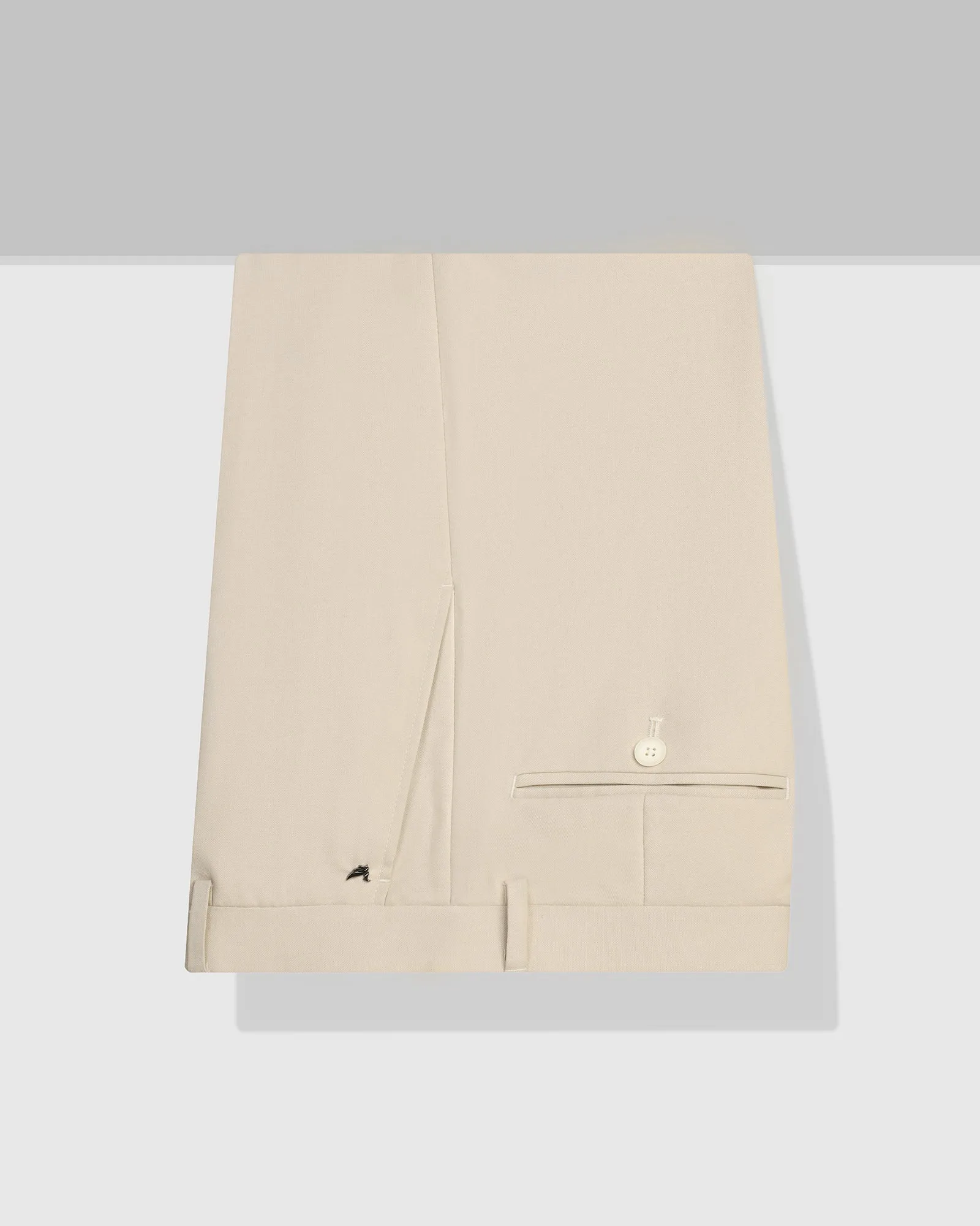 Effortless Layer Utility Style Slim Comfort B-95 Formal Beige Solid Trouser - Musk