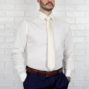 ARTURO Slim Fit Long Sleeve Ivory Dress Shirt Cool Comfort Casual Friday