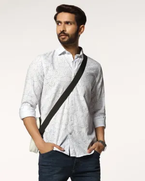 Casual White Printed Shirt - Mercer Functional Wear