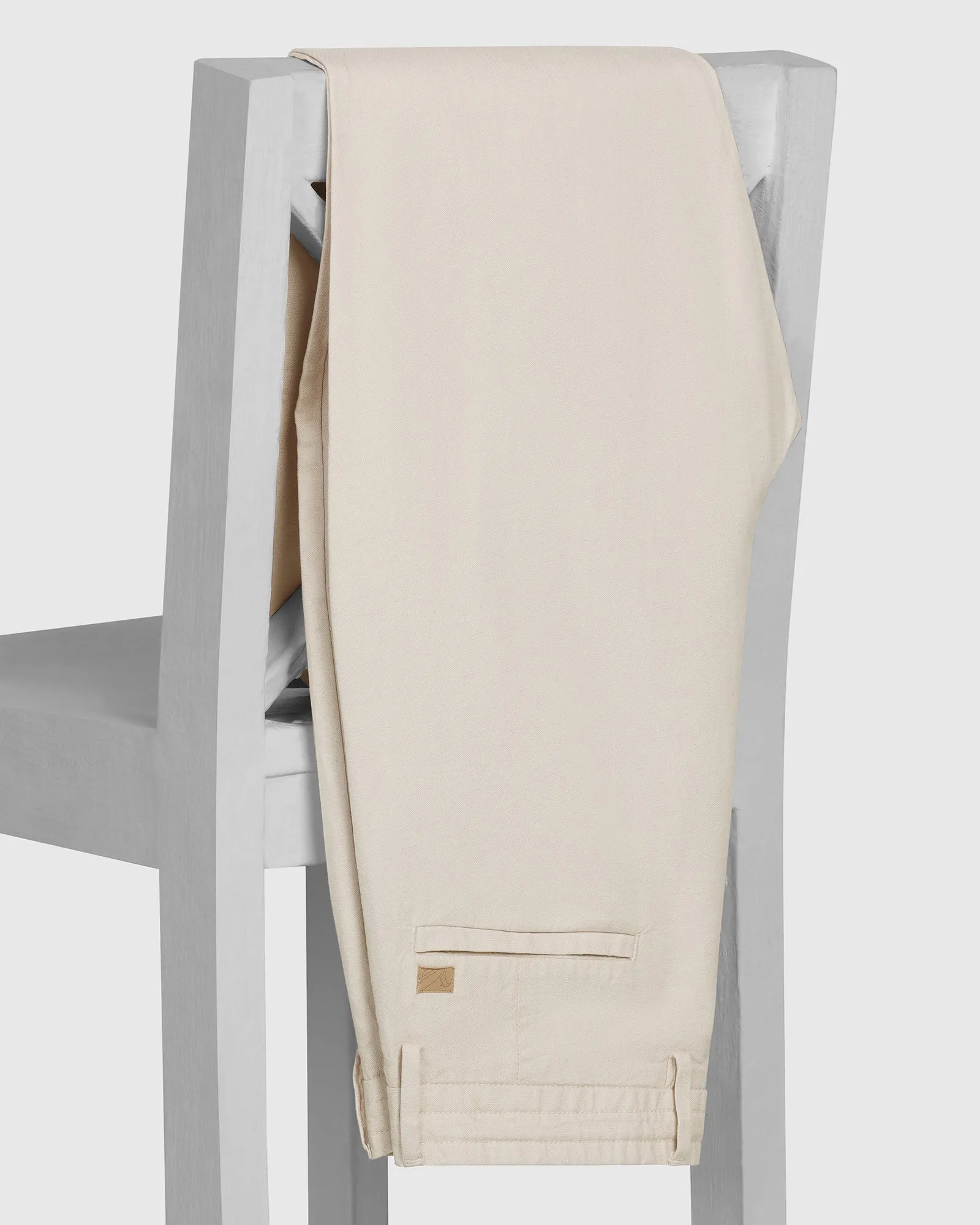 Quick Motion Eco Friendly Fabric Linen Sneaker Fit Casual Beige Solid Khakis - Kinston