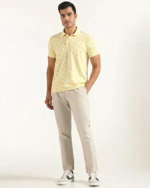 Linen Sneaker Fit Casual Beige Solid Khakis - Kinston Curved Waistline