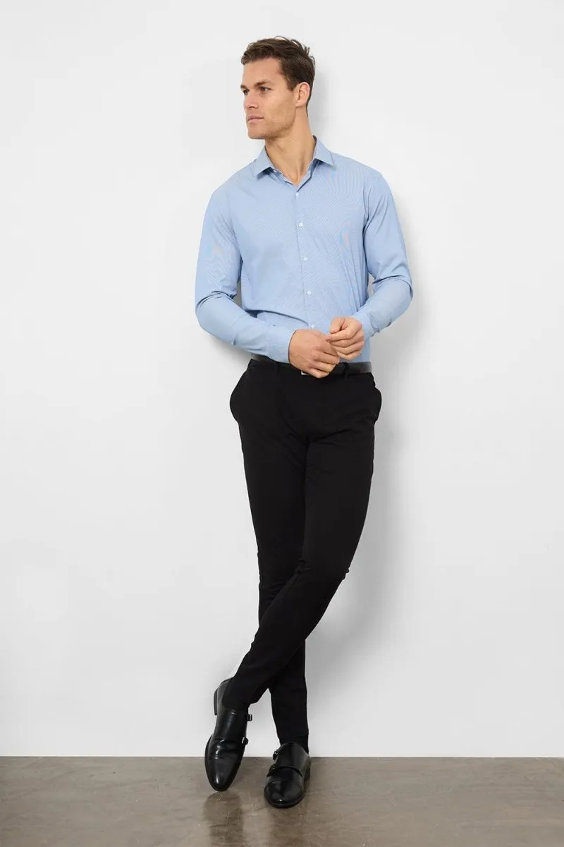 Workwear Approved Performance Business Shirt in Navy/White Micro Stripe