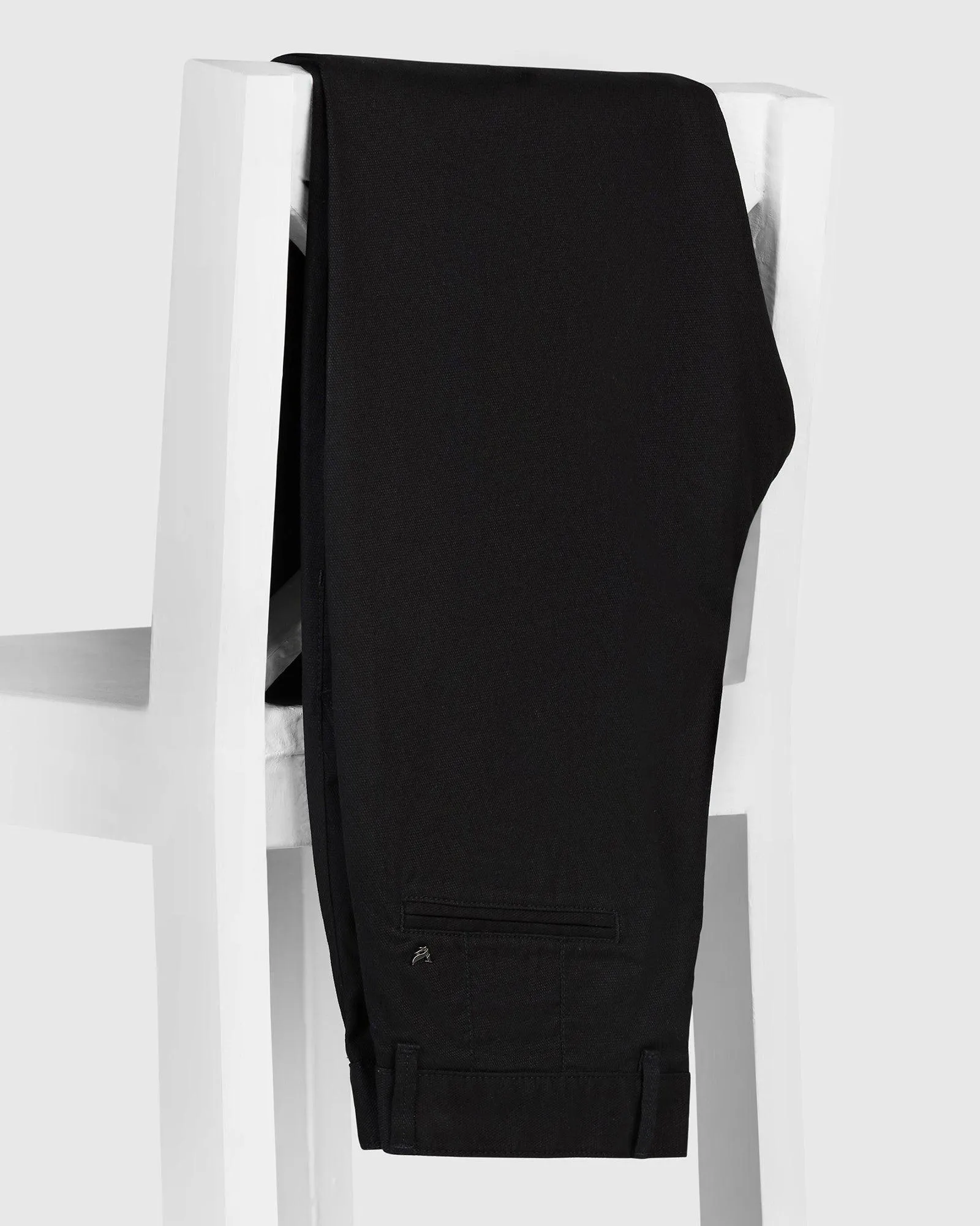 Straight B-90 Casual Black Textured Khakis - Kart Anti Bacterial Treatment Cozy Feel