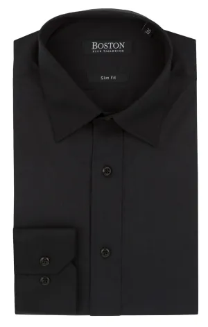 Liberty Business 5WT Black Shirt - Tall Fit Smooth Stitch Pattern