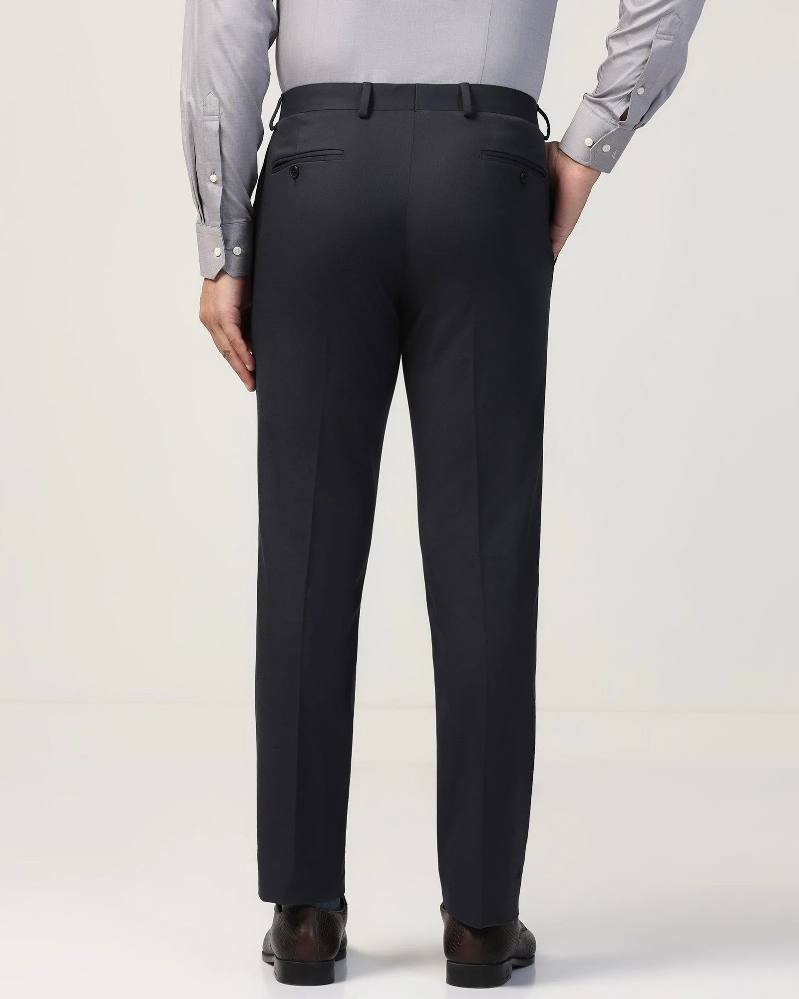 Comfort and style Comfort Ready Slim Comfort B-95 Formal Navy Solid Trouser - Eldorado