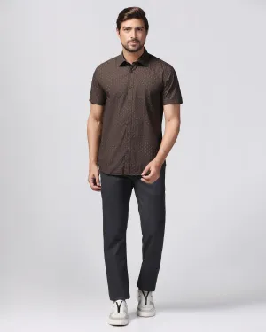 Premium Stretch Travel Comfort Slim Fit B-91 Casual Grey Printed Khakis - Bai