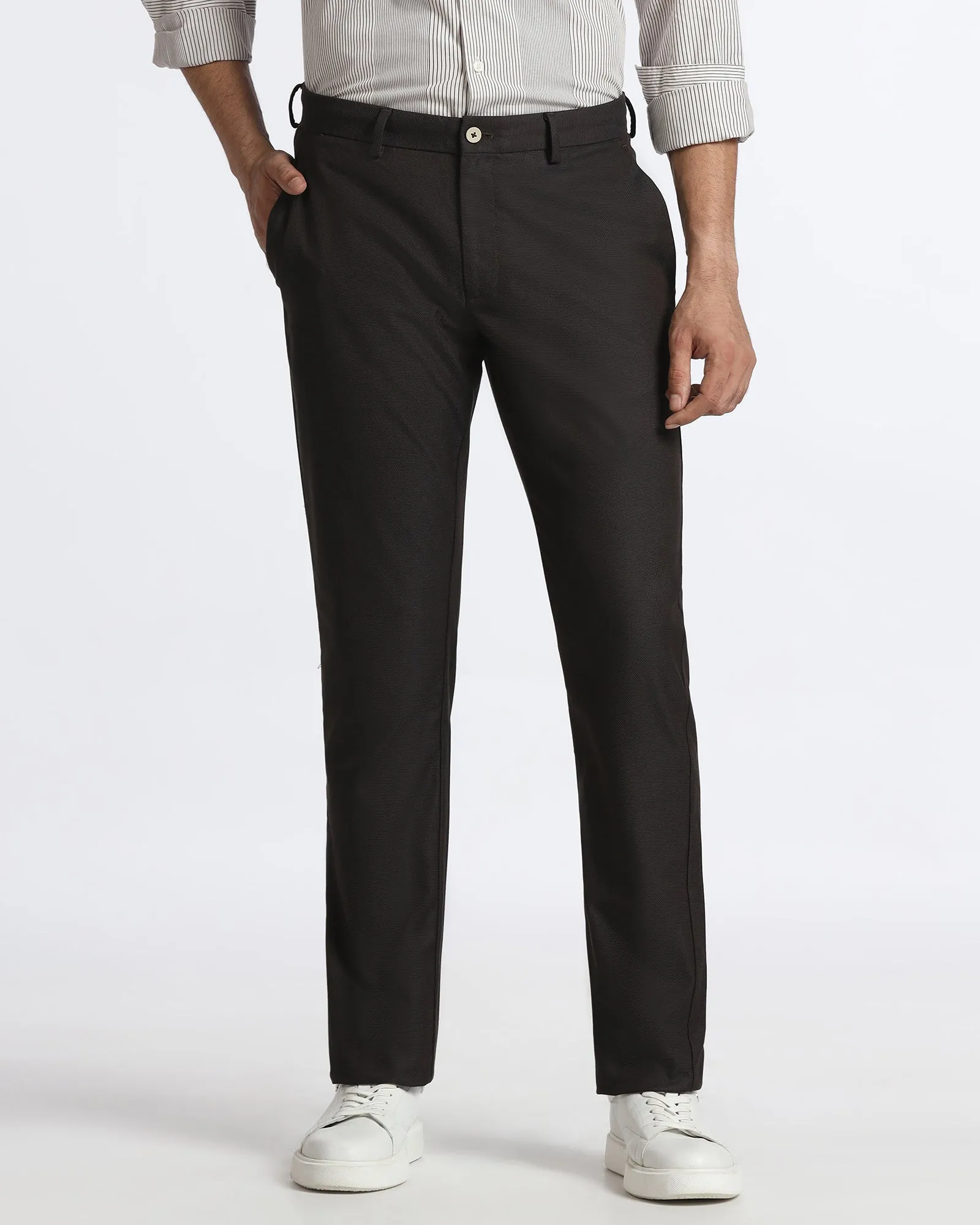 Cozy Lining Brown Non Iron Textured Khakis - Ohio