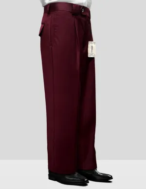 Non Iron Technology BURGUNDY WIDE LEG DRESS PANTS