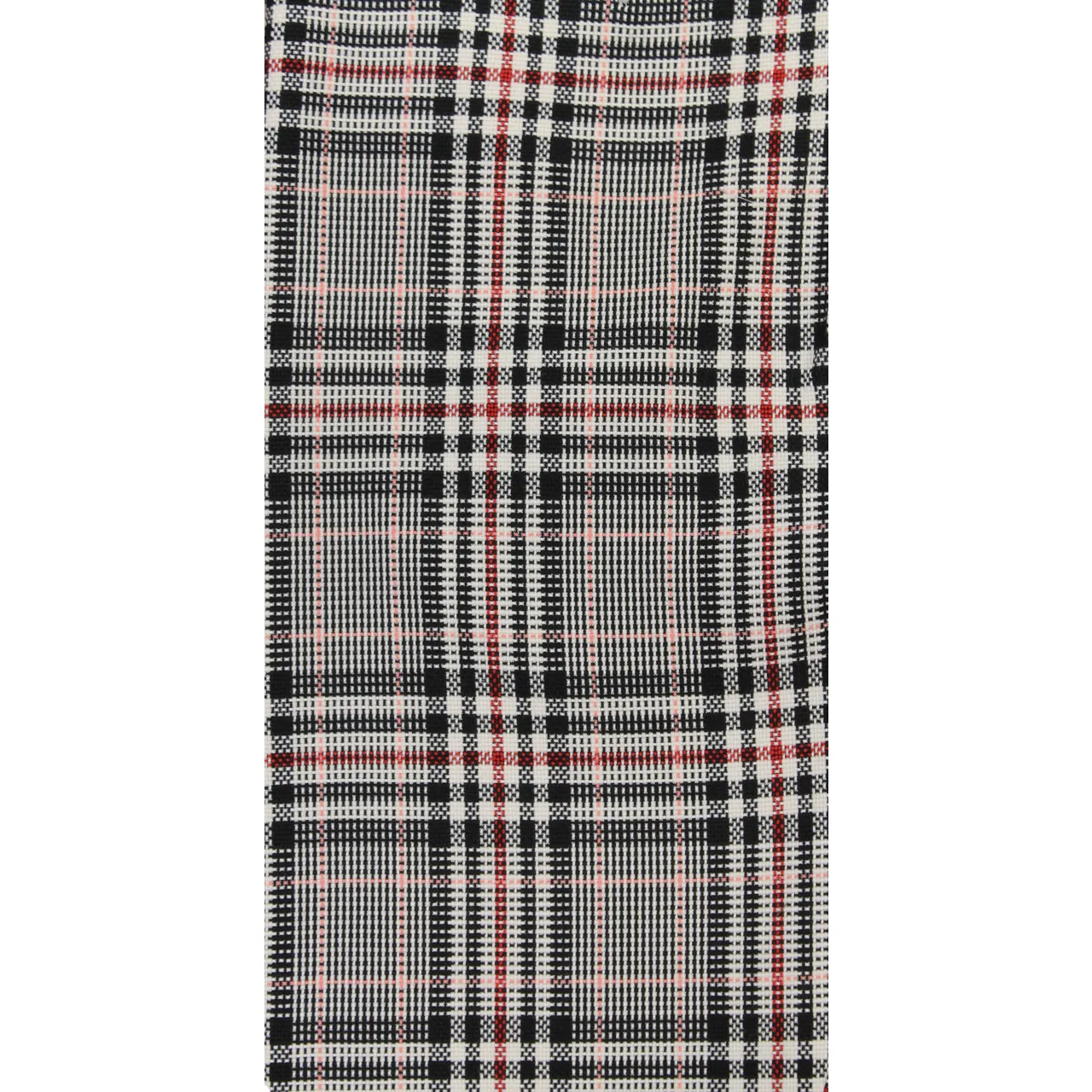 DoubleLayeredHem Plaid White Red Black Pants