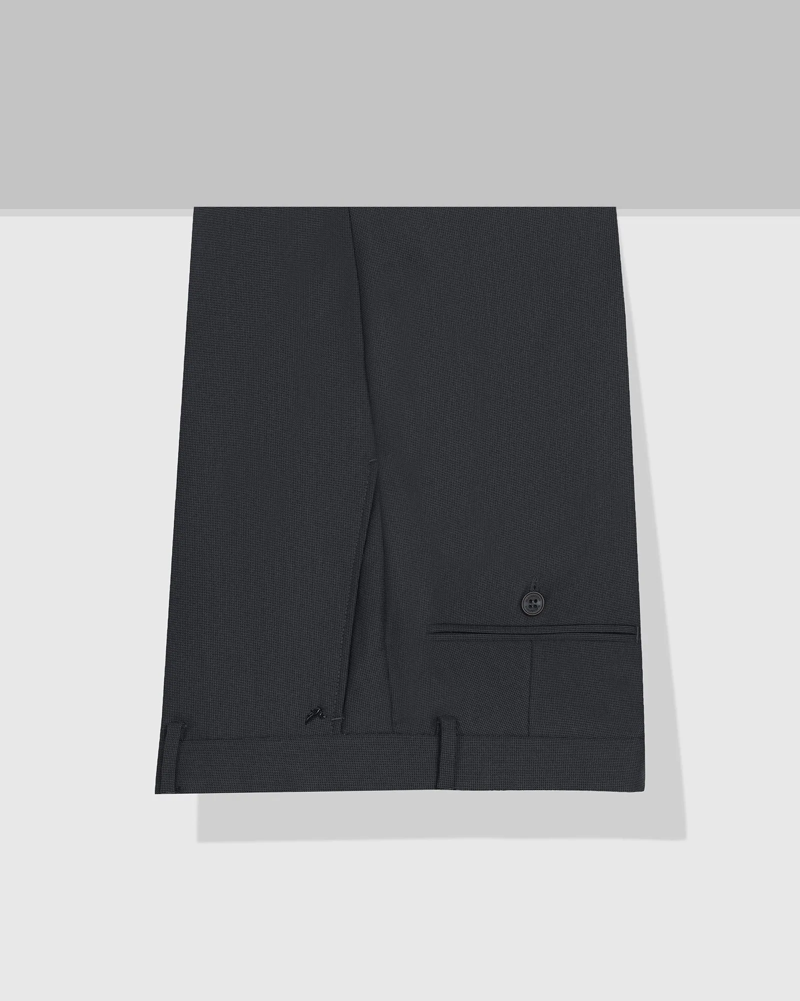 Slim Fit B-91 Formal Dark Grey Textured Trouser - Fendi Tailored Fit Flattering Look