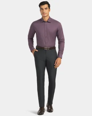 Flattering Waist Slim Fit B-91 Formal Dark Grey Textured Trouser - Fendi