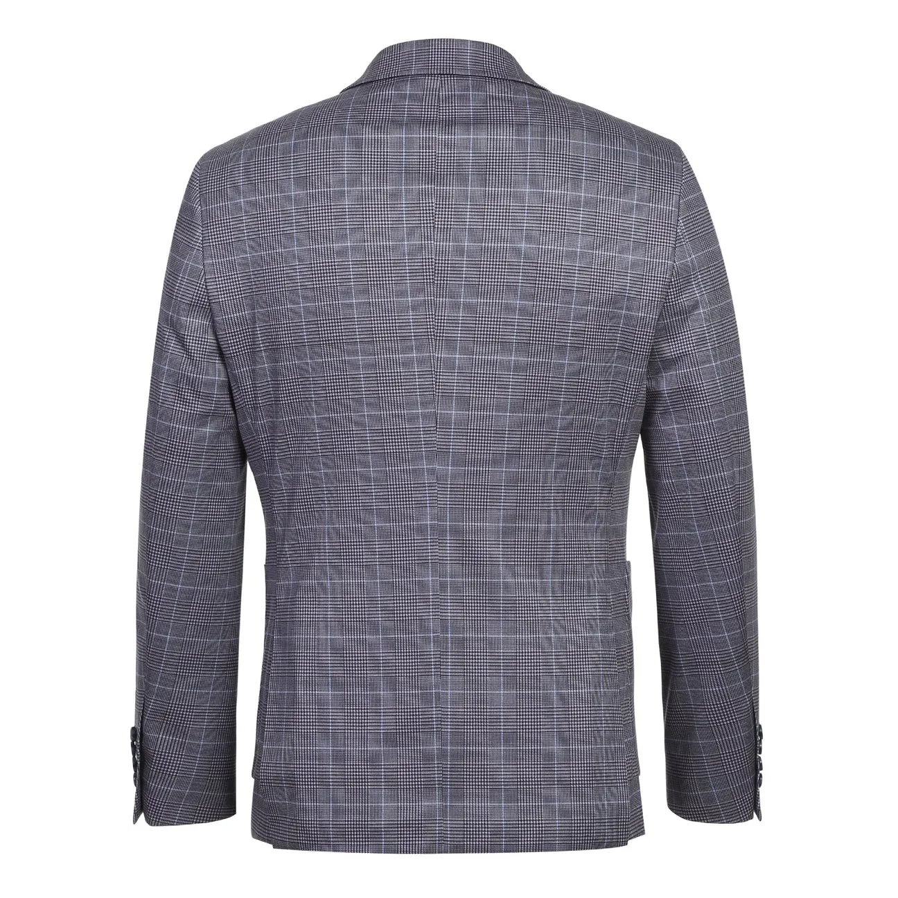 Pellagio Blue Gray Men's Half Canvas Blazer PS23-4 High Collar