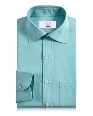 Patterned Texture Solid Color EZS Mint Green Pinpoint Oxford Shirt