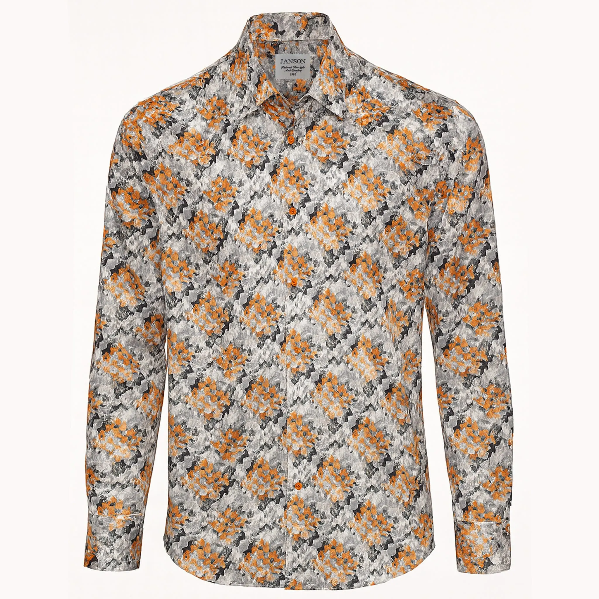 Janson Sport Shirt-100% Cotton Satin Finish, European Made Advanced Moisture Management