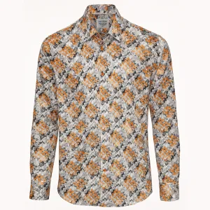 Eye-Catching Pattern Janson Sport Shirt-100% Cotton Satin Finish, European Made