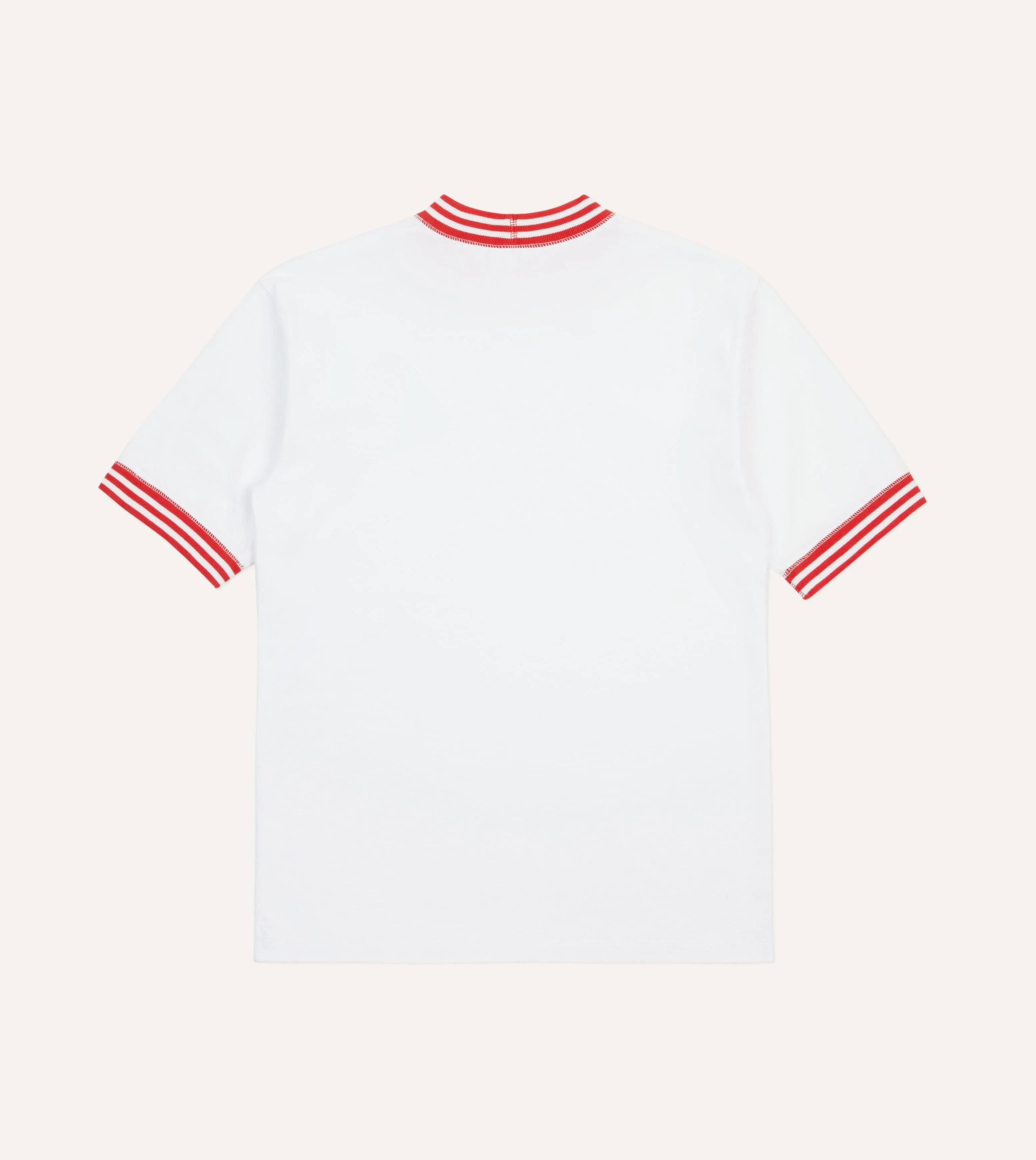 soft fit White and Red Tipped Ringer T-Shirt