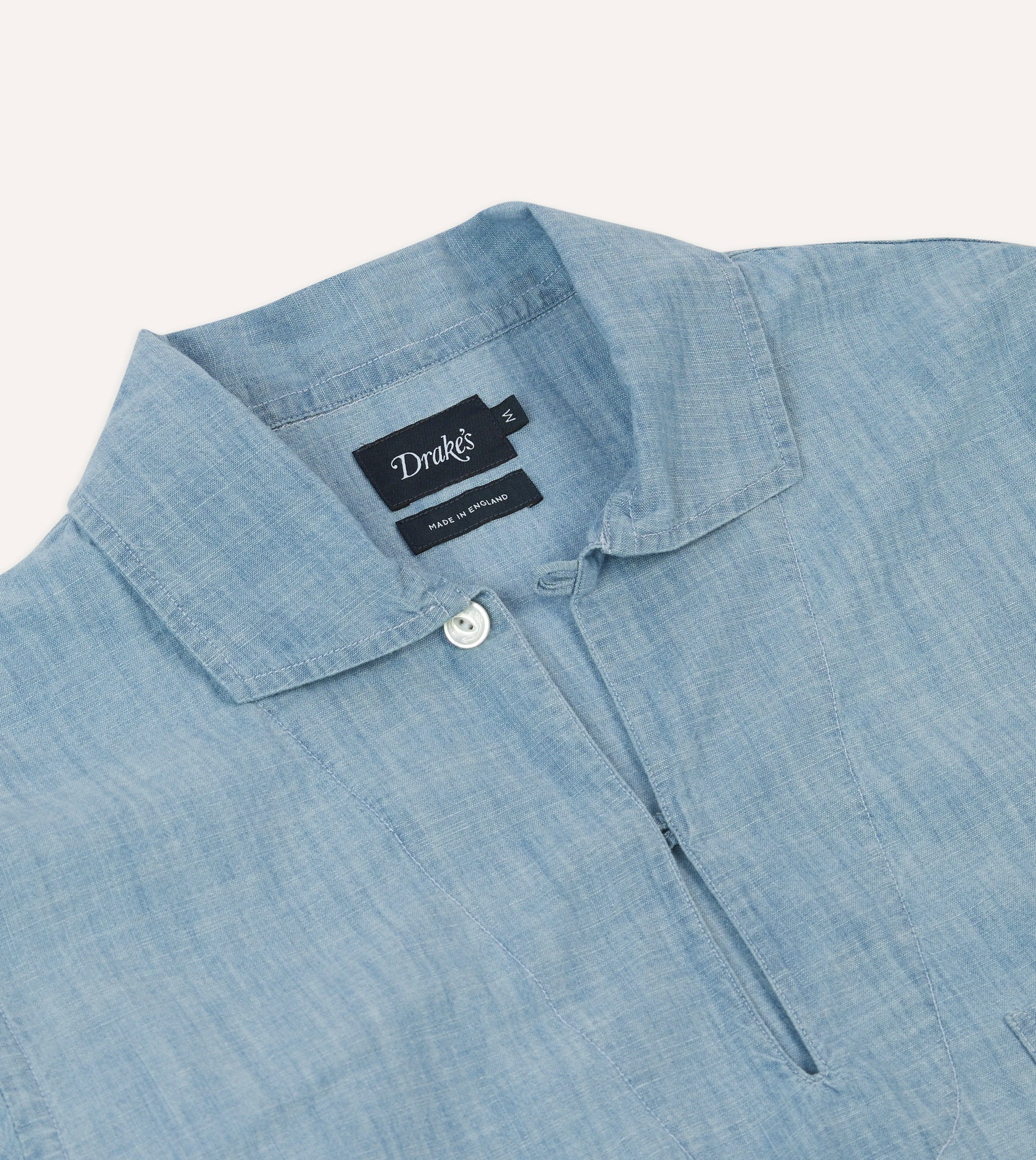 Cultural Inspired Blue Chambray Smock