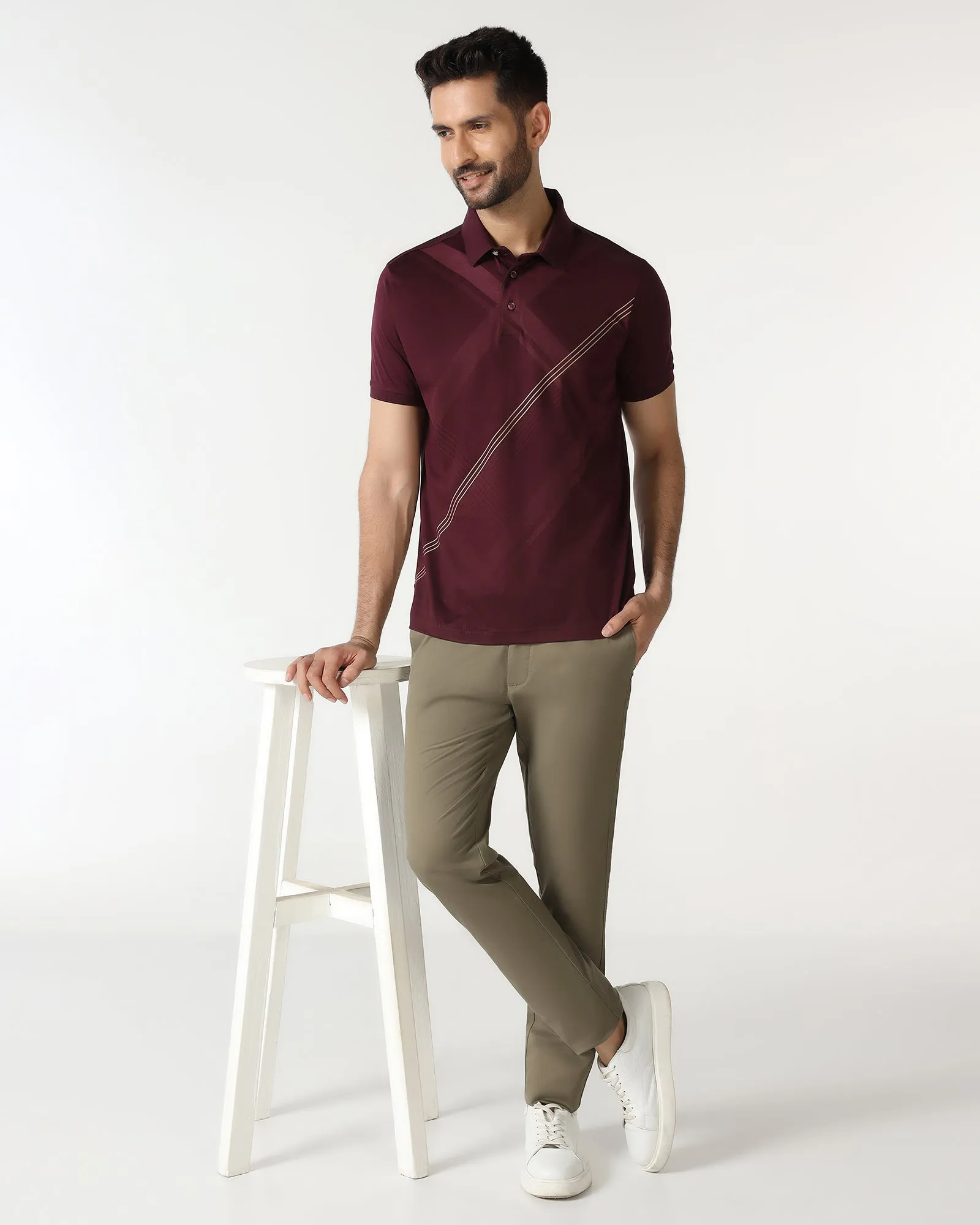 Anti Slip Waistband Mouse Textured Khakis - Segi