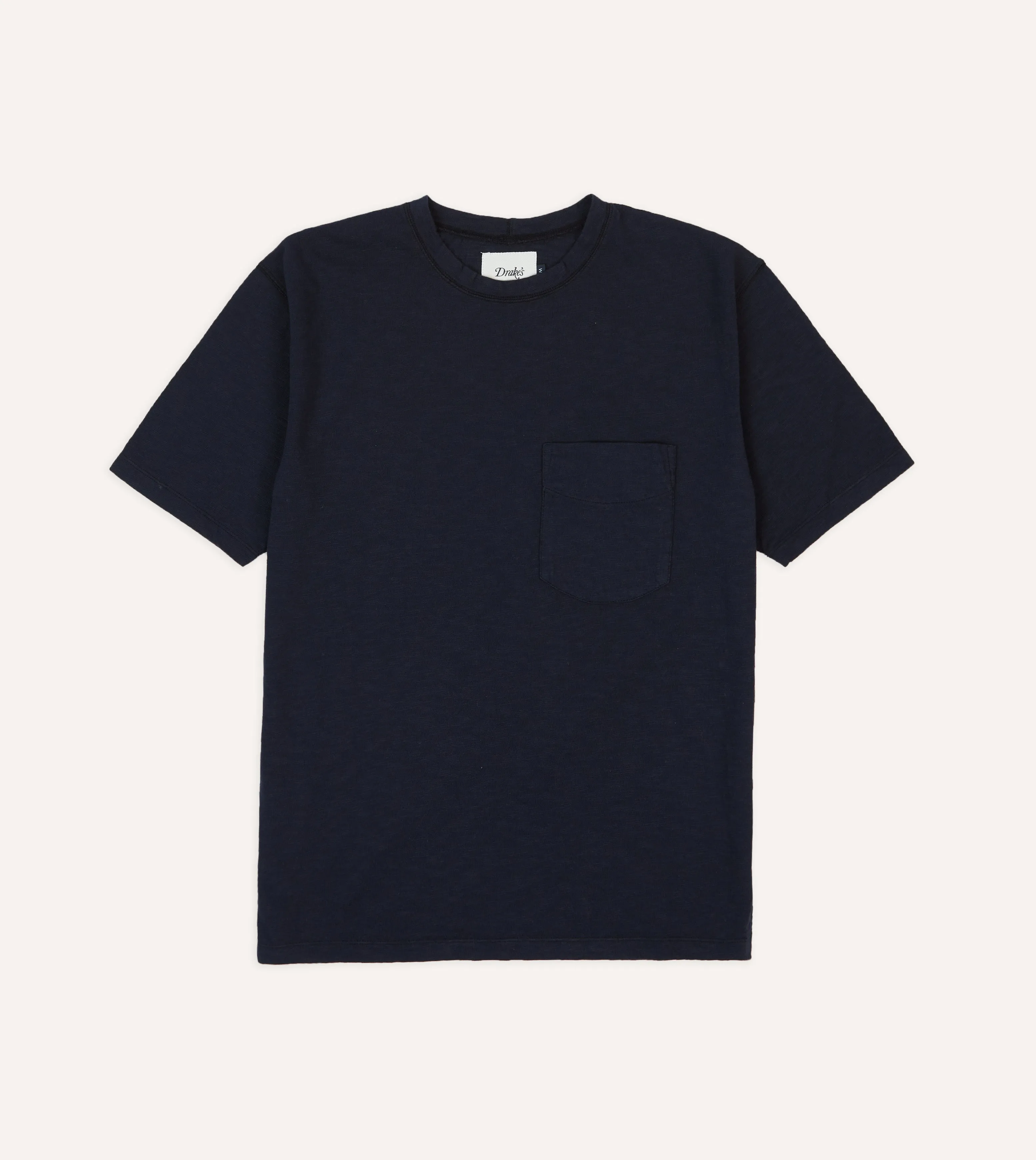 Navy Flam?? Cotton Crew Neck Hiking T-Shirt SoftenedNeckline