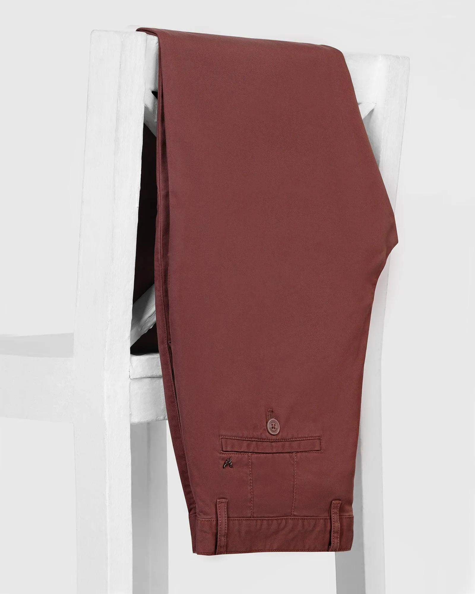 hypoallergenic Slim Comfort B-95 Casual Rust Solid Khakis - Lab