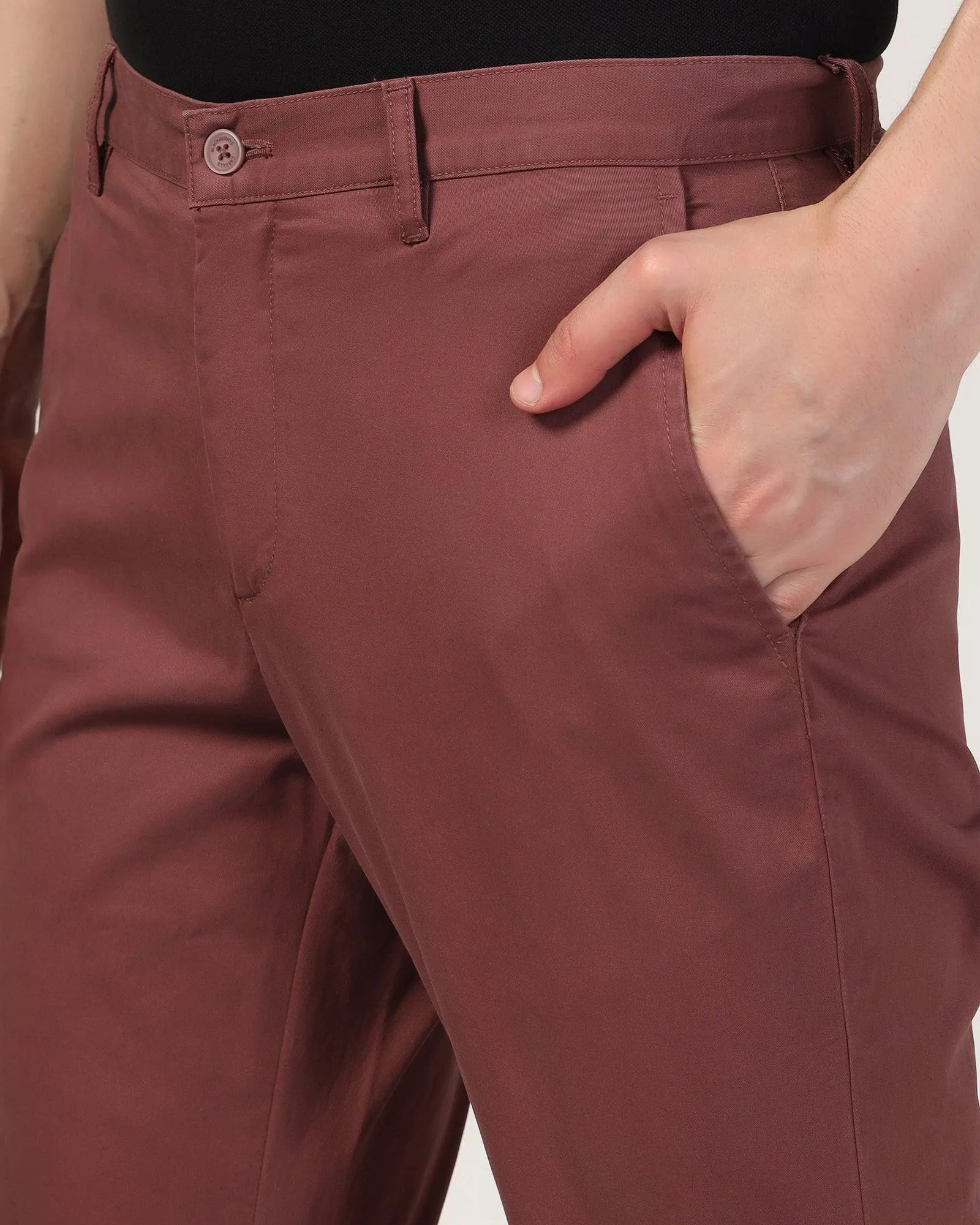 All Day Fit Breath Fit Slim Comfort B-95 Casual Rust Solid Khakis - Lab