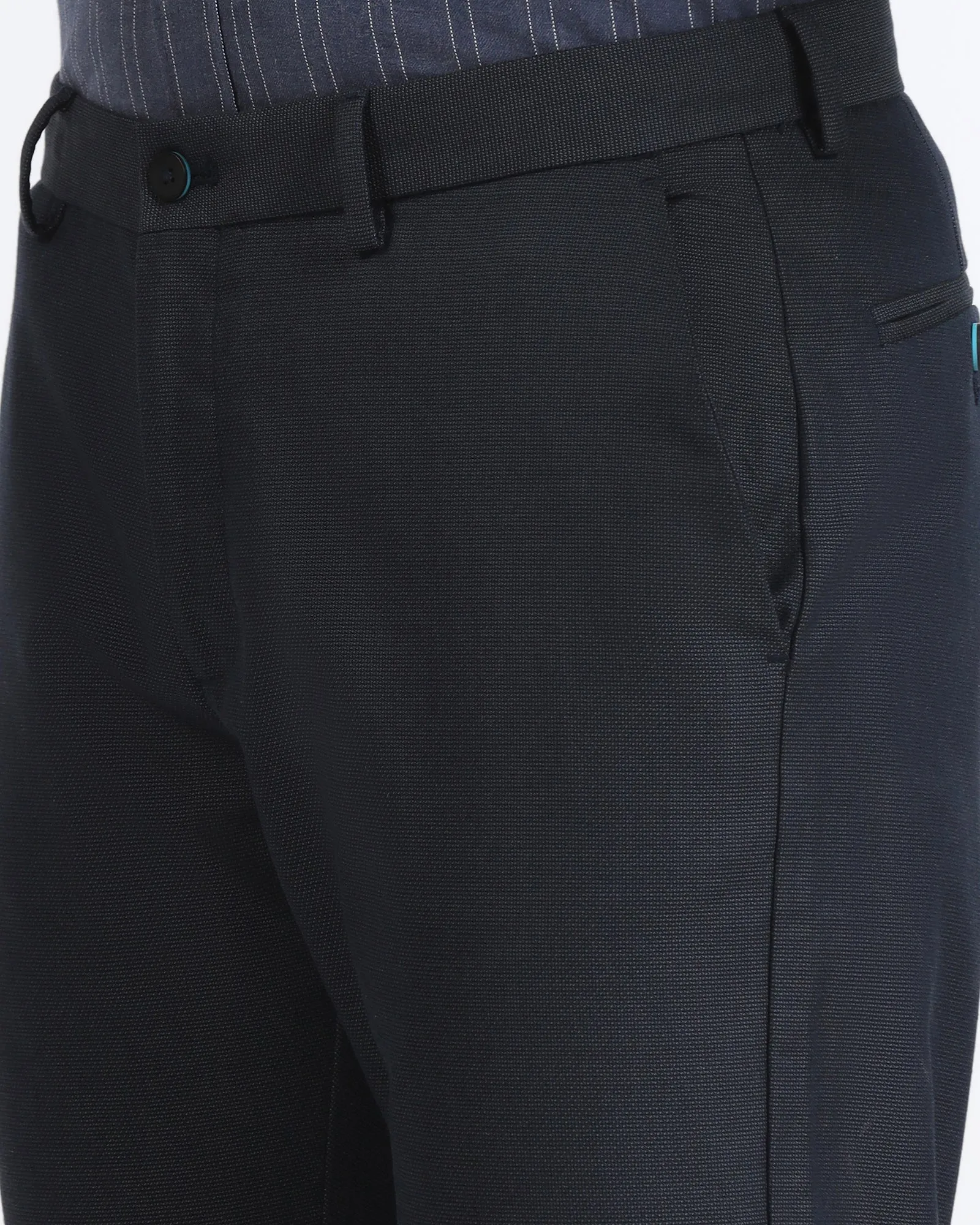 Blue Non Iron Textured Khakis - Ohio Body shaping