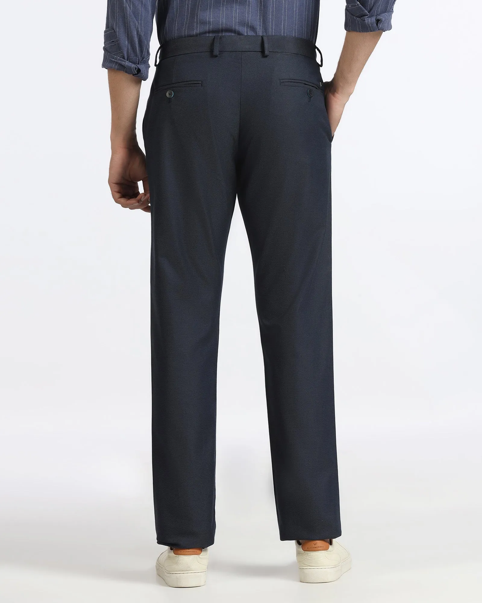 Timeless Layers Cooling Fabric Blue Non Iron Textured Khakis - Ohio