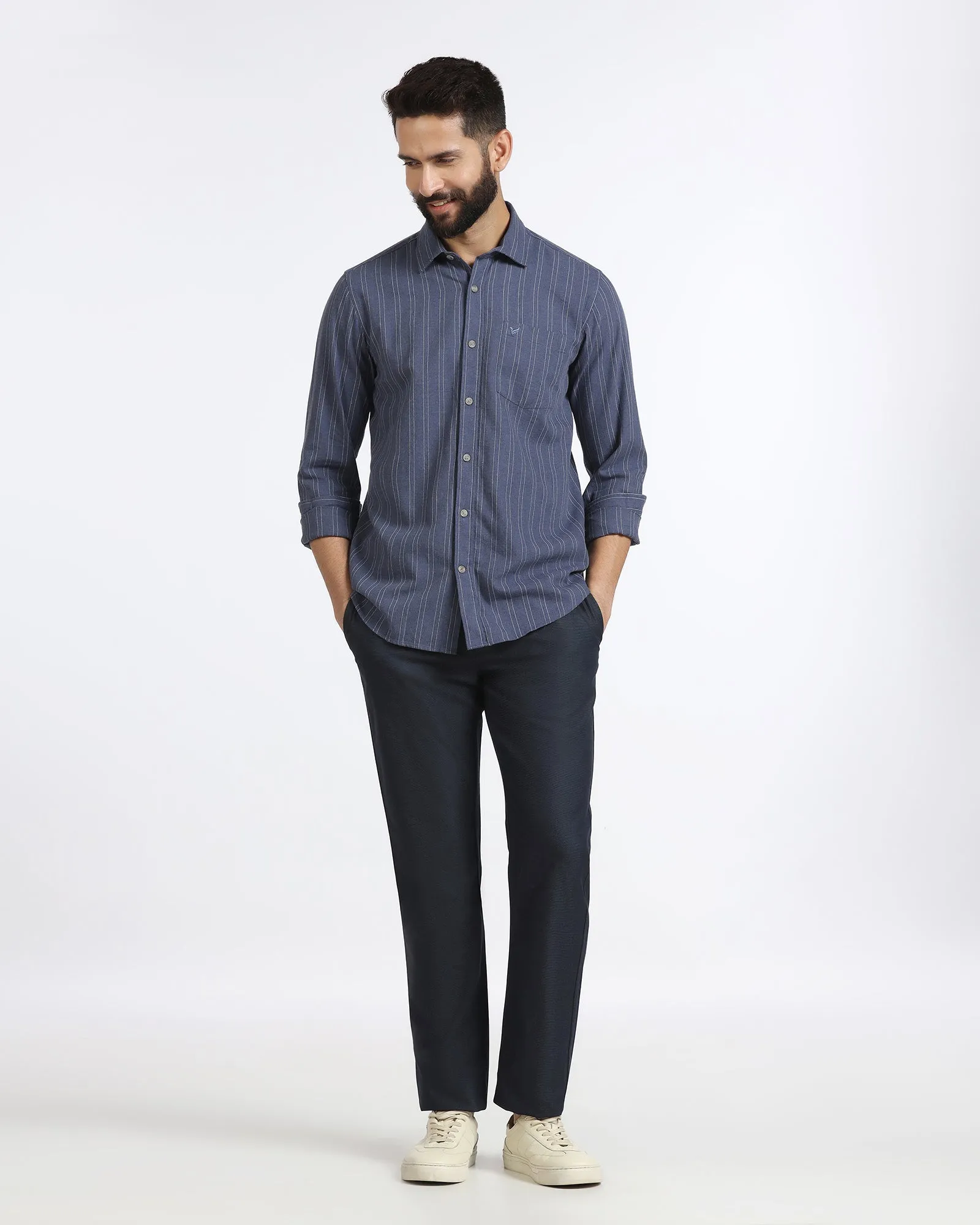 Full Coverage Blue Non Iron Textured Khakis - Ohio