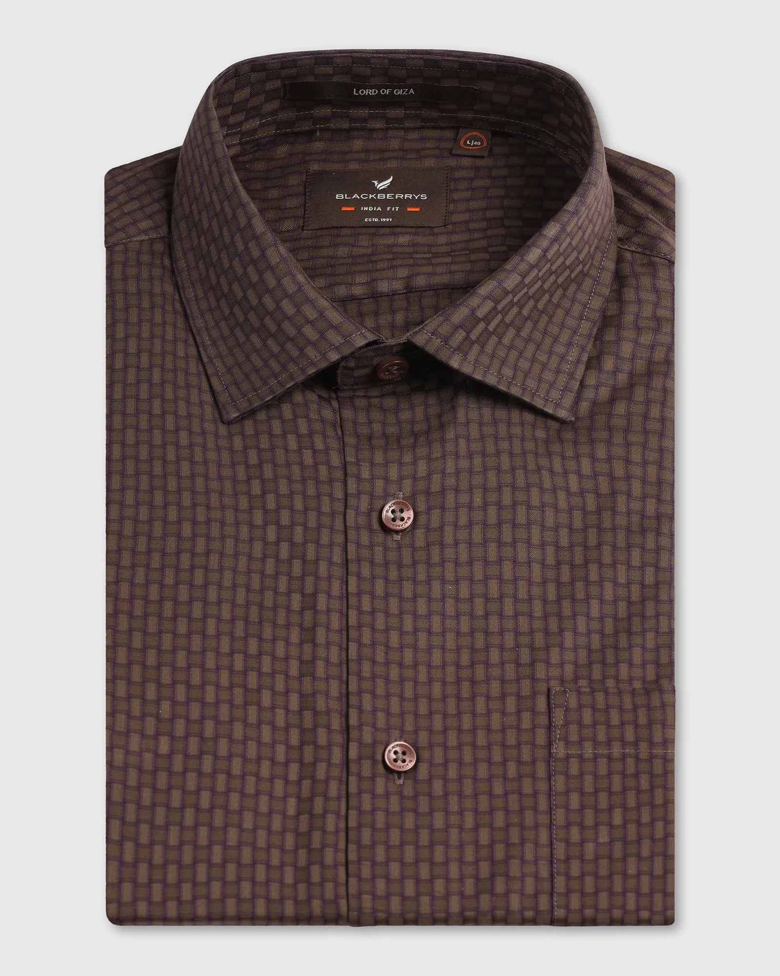 Brown Textured Shirt - Roster Urban Wear