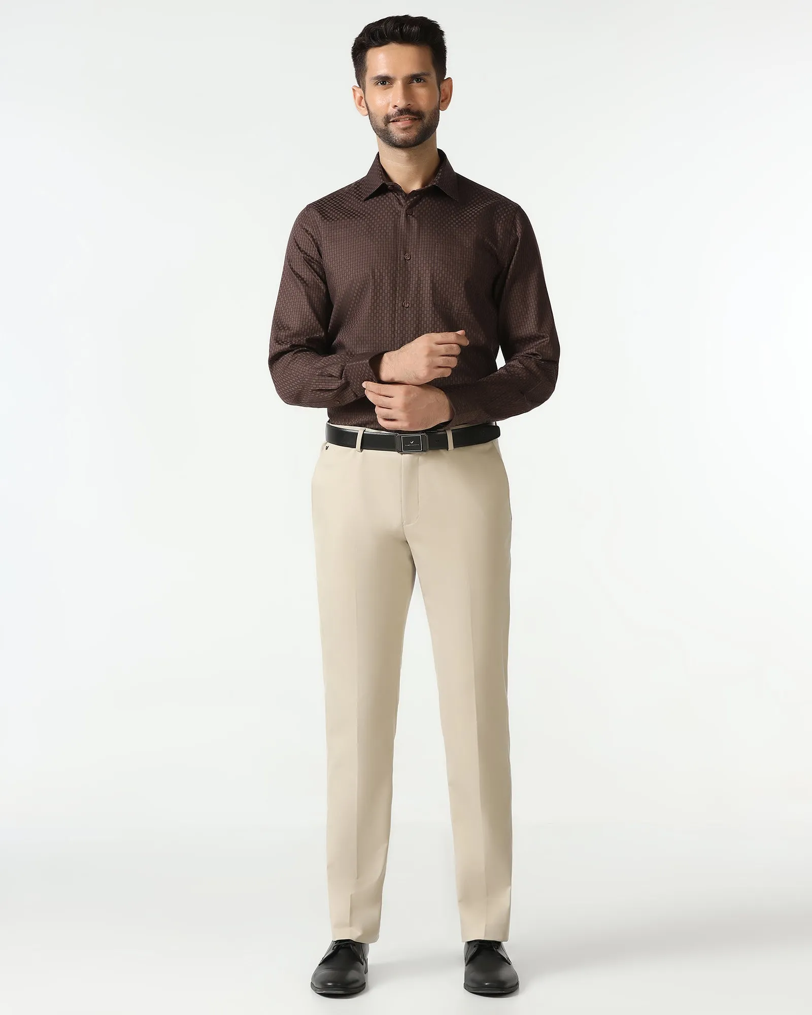 Brown Textured Shirt - Roster Eco Friendly Dye Abrasion Resistant Edging