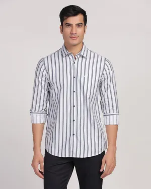 Casual Comfort Polished Finish Casual White Stripe Shirt - Vegas